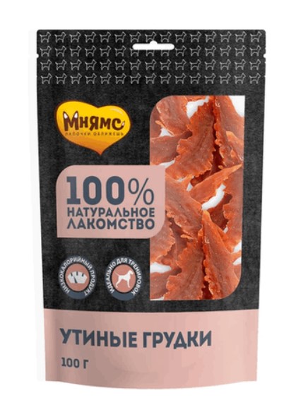 Мнямс лакомство для собак утиные грудки