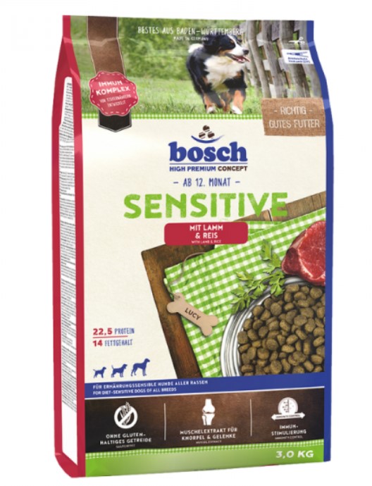 Каталог Сухой корм для собак Bosch Sensitive (ягненок с рисом) для собак