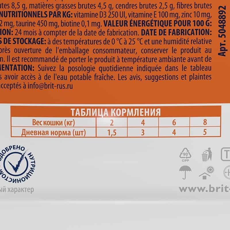 Влажное питание для кошек Brit Premium with Salmon for Sterilized (лосось) 85 гр