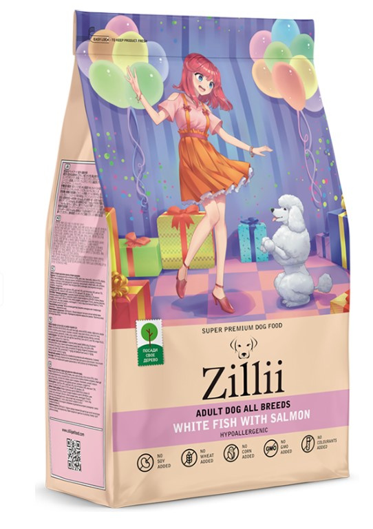 Каталог Сухой корм для собак ZILLII Adult Dog (белая рыба, лосось) для собак