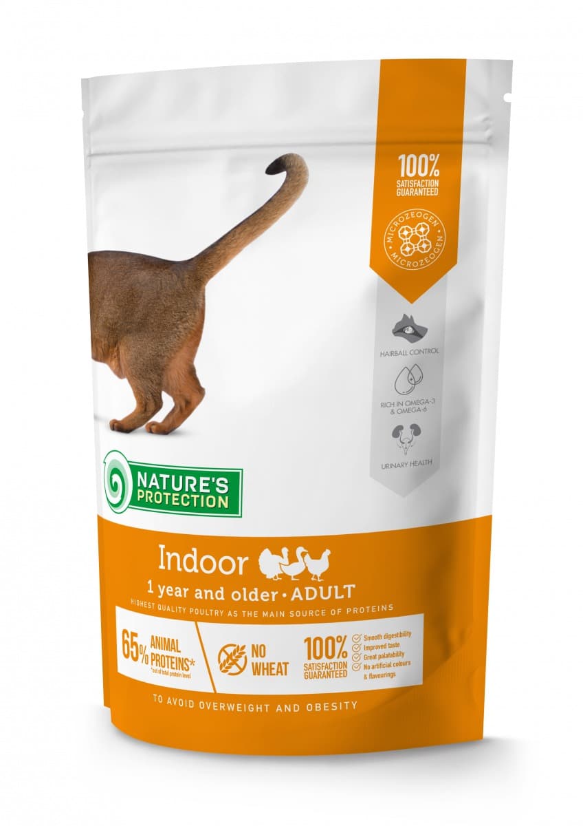 Сухой корм для кошек Nature's Protection Indoor (птица, рис)