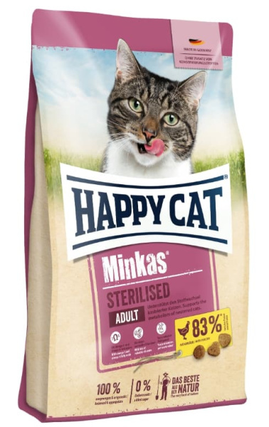 Сухой корм для кошек Happy Cat Minkas Sterilised (птица)