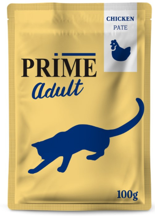 Влажный корм для кошек PRIME Паштет Adult Cat (курица)