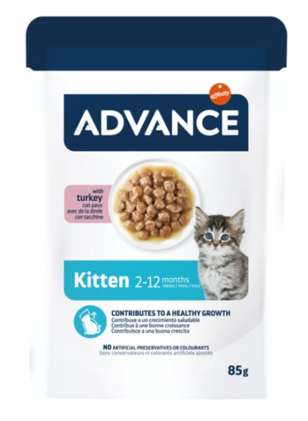 Влажный корм для котят Advance Wet Kitten (индейка в соусе)