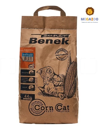 Растительный наполнитель для туалета Super Benek Corn Cat Морской бриз