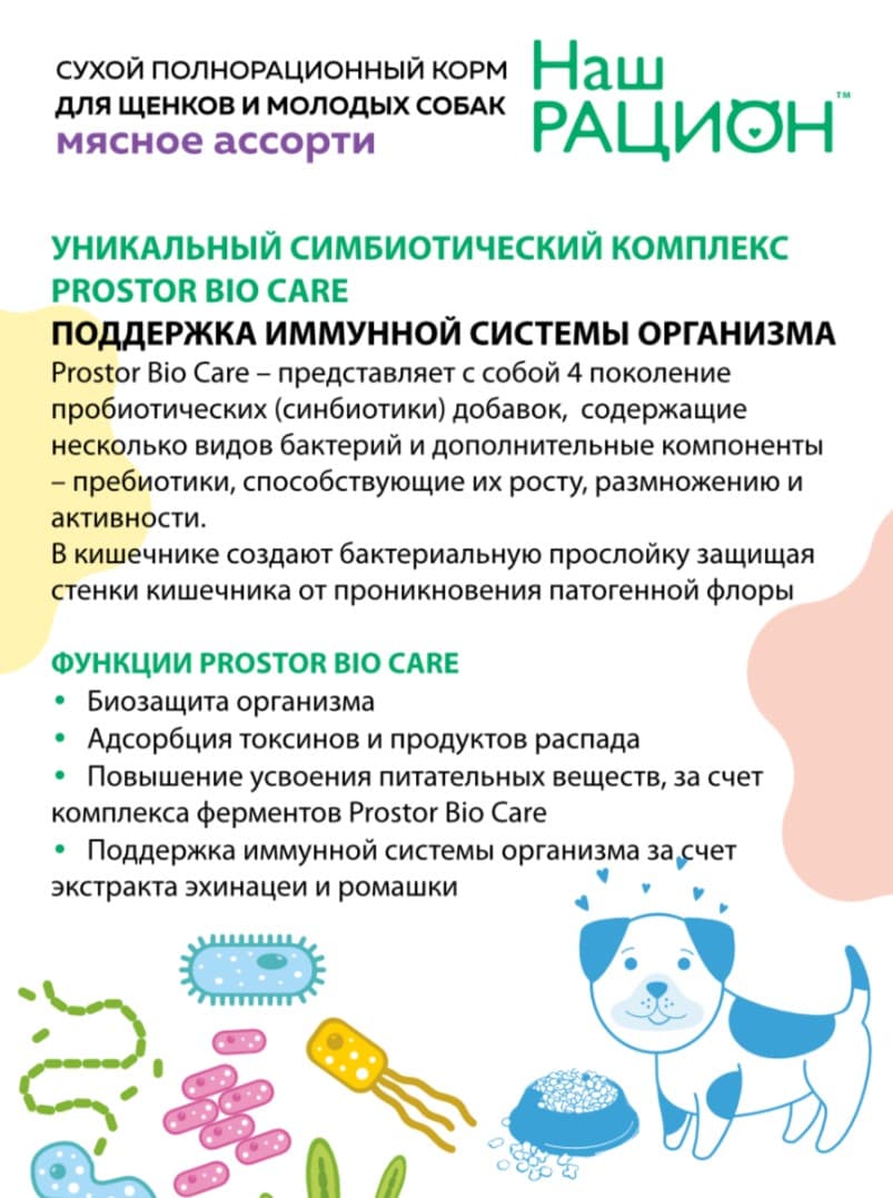 Сухой корм для щенков Наш Рацион Puppy (мясное ассорти) 