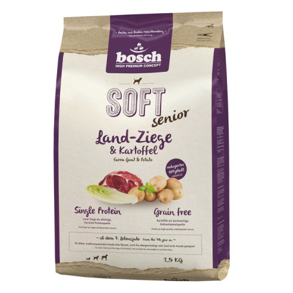 Пища для пожилых собак Сухой корм для собак Bosch Soft Senior (коза с картофелем)