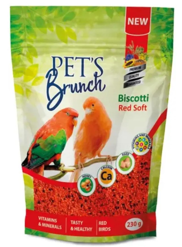 Сухой корм для птиц с краcным оперением Pet's Brunch Biscotti Red Soft Функциональный десерт