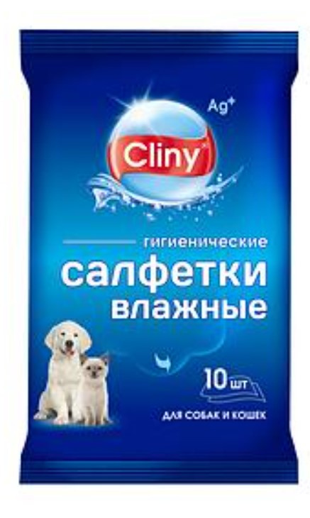 Cliny Влажные гигиенические салфетки для кошек и собак для кошек