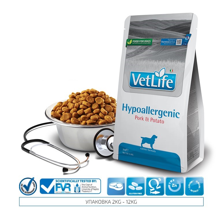 Сухой корм для собак Farmina Vet Life Dog Hypoallergenic Pork&Potato 