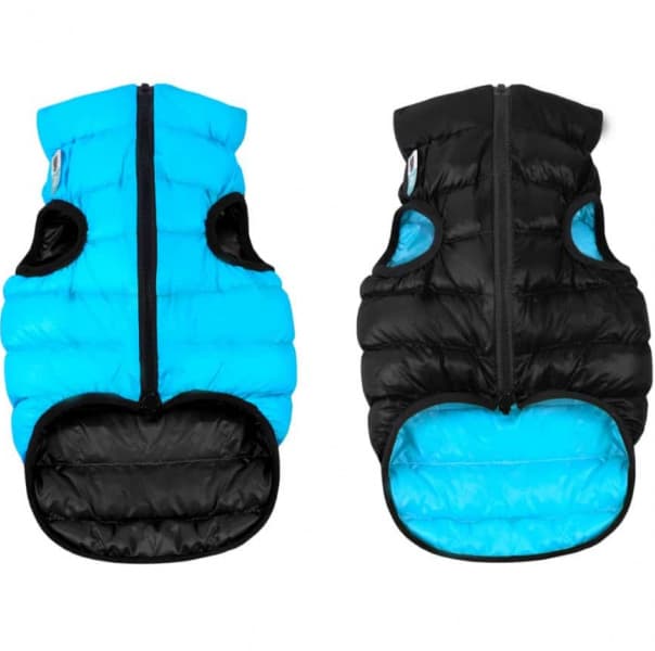 Курточка двухсторонняя для собак AiryVest (черный/голубой)
