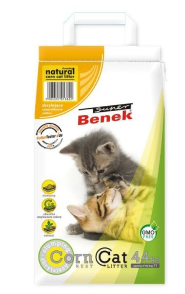Кукурузный наполнитель для кошек Super Benek Corn Cat (Классик)