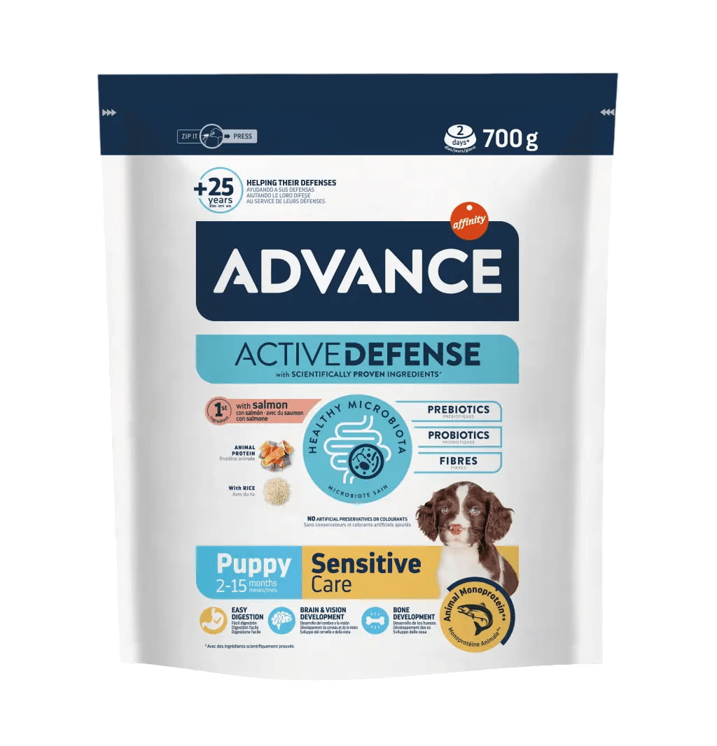 Каталог Сухой корм для щенков Advance Puppy Sensitive (лосось и рис) для собак