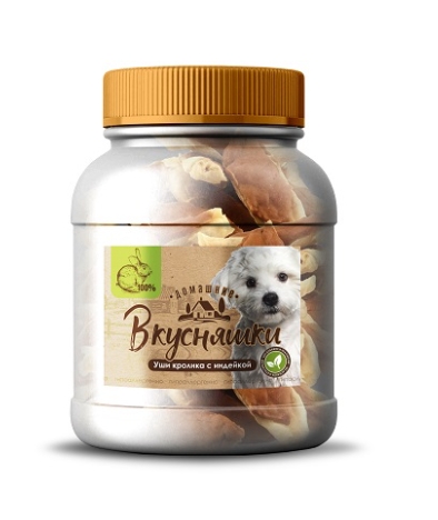 Домашние Вкусняшки Уши кролика с индейкой 500 г