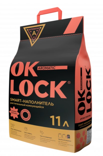 Наполнитель комкующийся растительный Ok-Lock (персик)