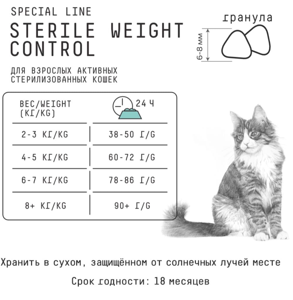 Сухой корм для кошек AJO Special Line Sterile Weight Control Adult Cat