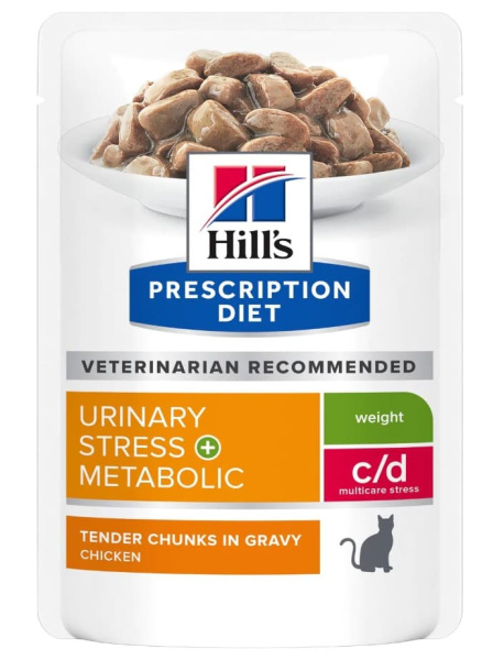 Влажная диетическая еда Hill's Prescription Diet c/d Multicare Stress + Metabolic для кошек (курица)