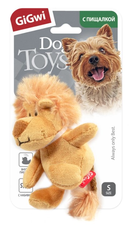 Игрушка для собак GiGwi Plush Friendz Лев с пищалкой