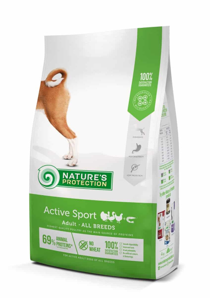Пища для энергичных собак Сухой корм для собак Nature's Protection Adult ACTIVE SPORT