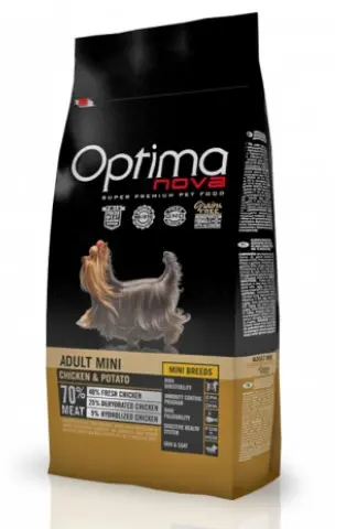 Каталог Сухой корм для собак мелких пород Optimanova Adult Mini Chicken&Potato (чувствительный желудок) для собак