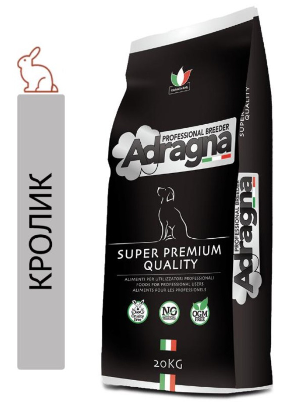 Каталог Сухой корм для собак крупных пород Adragna Breeder Monoprotein Adult Maxi (кролик, цитрусы) для собак