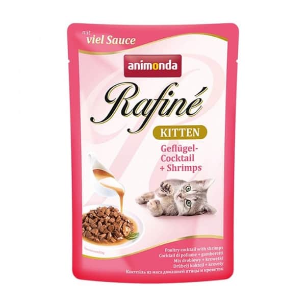 Пресервы для котят Animonda Rafine Kitten (домашняя птица, креветка) 