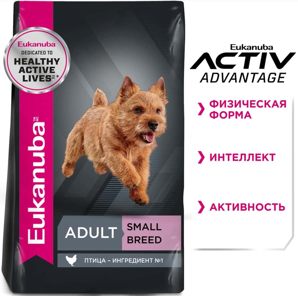 Каталог Сухой корм для собак Eukanuba Adult Small Breed (птица) для собак