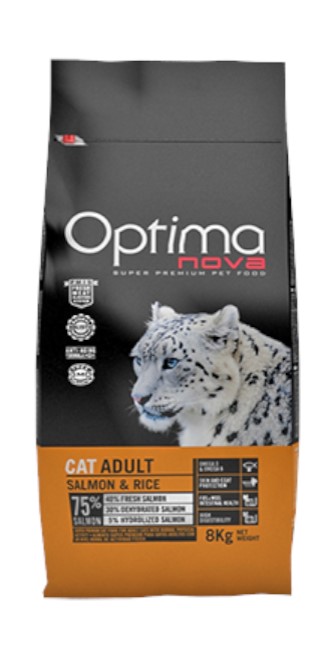 Сухой корм для кошек Optima Nova Cat Adult (лосось, рис)