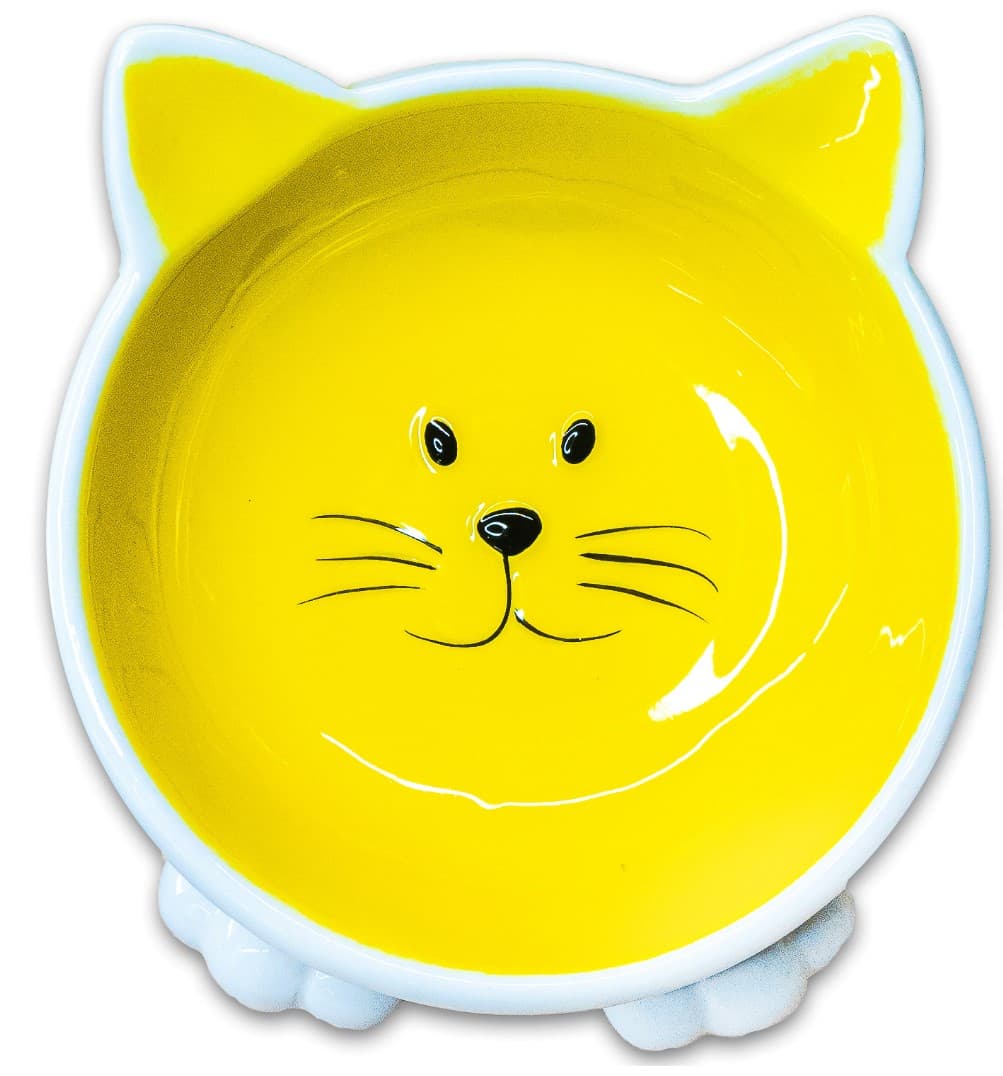 Миска для кошек Mr.Kranch керамическая Мордочка кошки на ножках 100 мл.