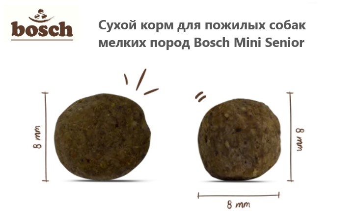 Каталог Сухой корм для пожилых собак мелких пород Bosch Mini Senior для собак