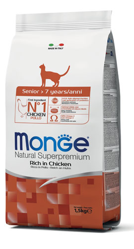Сухой корм для кошек Monge Cat Senior (курица)