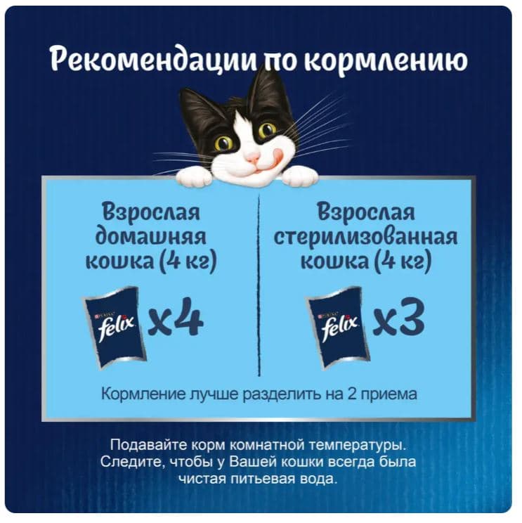 Влажный корм для кошек Felix Аппетитные кусочки (курица с томатами в желе)