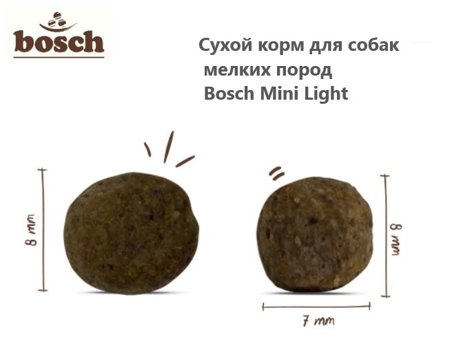 Каталог Сухой корм для собак мелких пород Bosch Mini Light для собак
