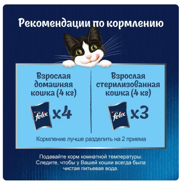 Влажный корм для кошек Felix Аппетитные кусочки (кролик в желе)