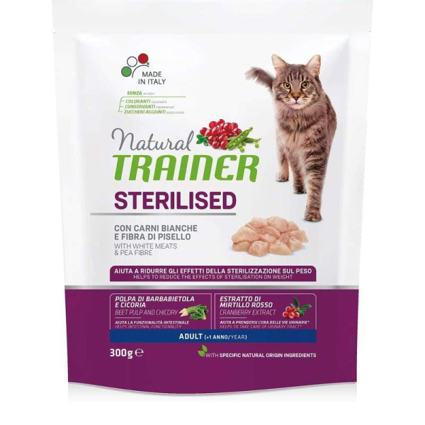 Пища для стерилизованных кошек Trainer Natural Adult Sterilised (белое мясо)