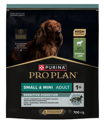 Каталог Сухой корм для собак Pro Plan SENSITIVE DIGESTION Small & Mini Adult (ягненок, рис) для собак