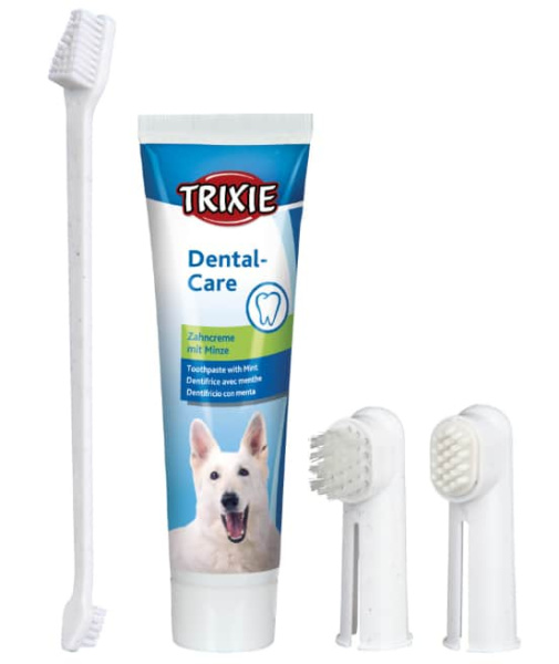 Набор для чистки зубов у собак" TRIXIE" 3 щетки + паста (2561)