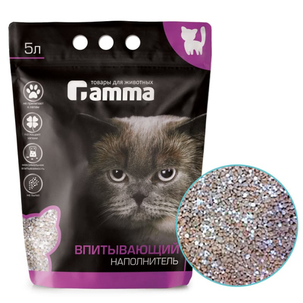 Наполнитель Gamma впитывающий 5 л для кошек 