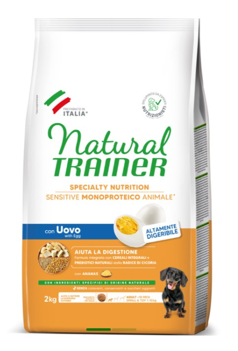 Каталог Сухой корм для собак мелких пород Natural Trainer Sensitive No Gluten Small&Toy Adult с яйцом для собак
