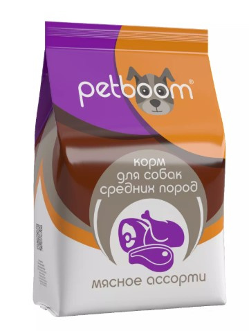 Каталог Сухой корм для собак средних пород Petboom Medium Adult (мясное ассорти) для собак