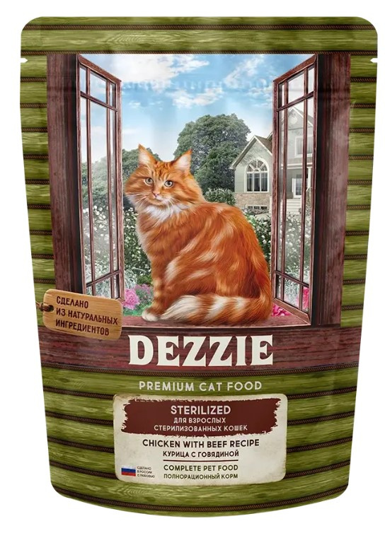 Сухой корм для кошек DEZZIE Sterilized Adult Cat (курица, говядина)