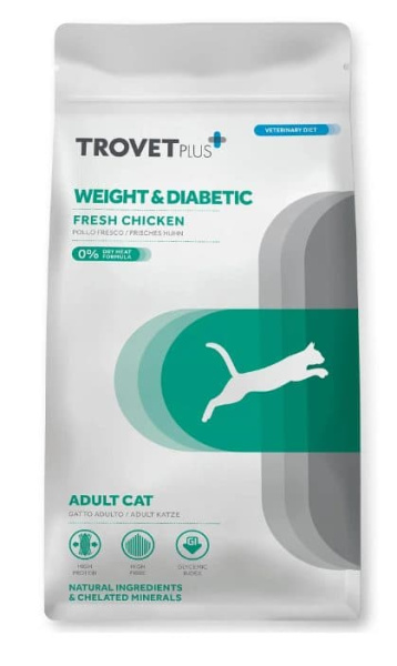 Сухой корм для кошек Trovet Plus Weight & Diabetes Vet Diet Adult