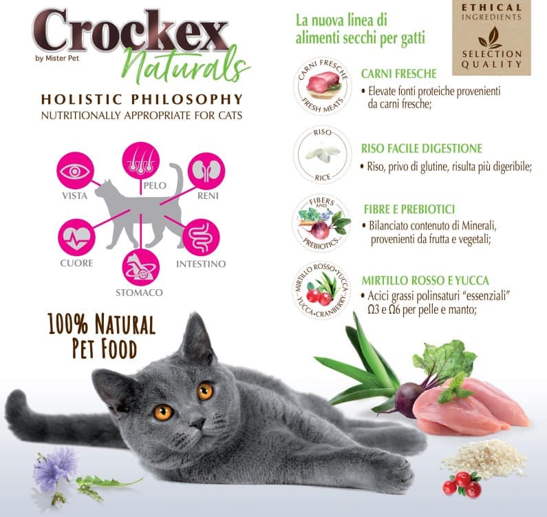 Сухой корм для кошек Crockex Natural Adult Cat (ягненок, рис)