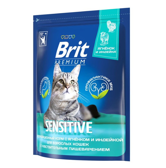 Сухой корм для кошек Brit Premium Cat Sensitive (ягненок)