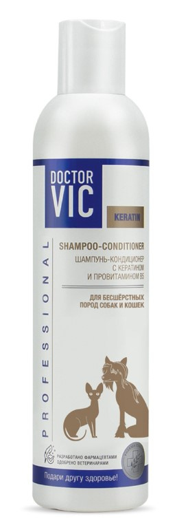 Шампунь-кондиционер "Doctor VIC" для бесшерстных кошек (сфинксов) для кошек