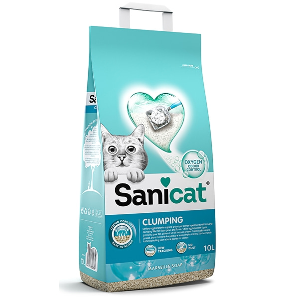 Кошачий Наполнитель бентонитовый Sanicat Clumping Marseillе soap (аромат марсельского мыла)