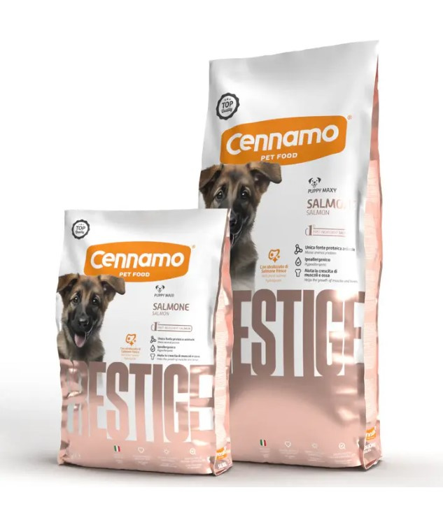 Каталог Сухой корм для щенков крупных пород Cennamo Prestige PRD Puppy Maxi Salmone (лосось) для собак
