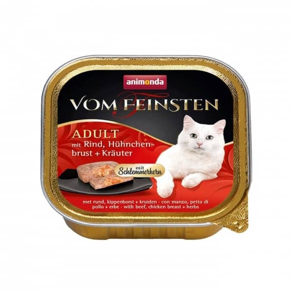 Алюпак для кошек Animonda Vom Feinsten (курица, говядина, травы)