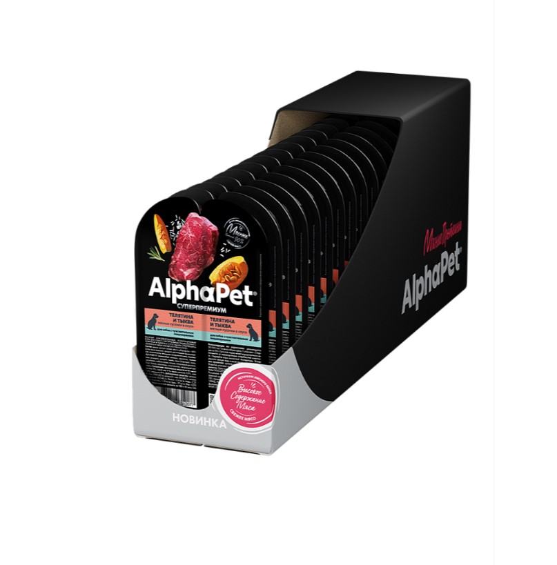 Влажный корм для собак AlphaPet Superpremium Adult Dog (телятина, тыква)