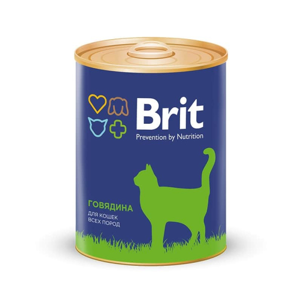 Влажный корм для взрослых кошекBrit Premium Cat Beef с говядиной 340 гр